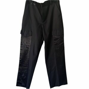 Zara size XL black dressy cargo with satin trim pockets